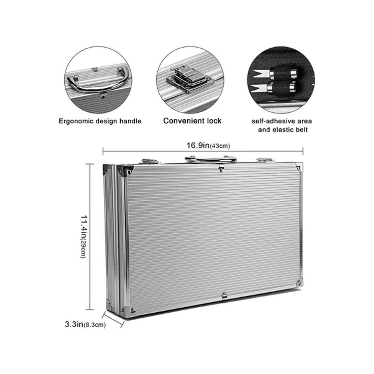 GENERICO - Set Parrillero Asado Barbacoa 26 Pcs En Maleta Kit Parrilla