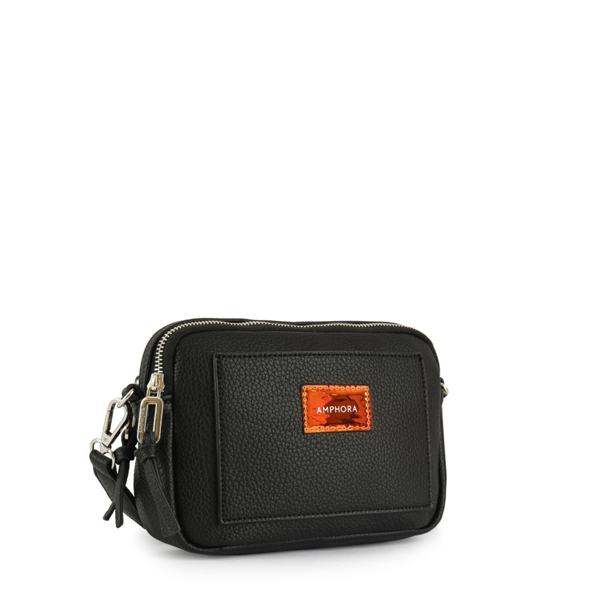 AMPHORA - Cartera Bandolera Pequeña Lisse Negro