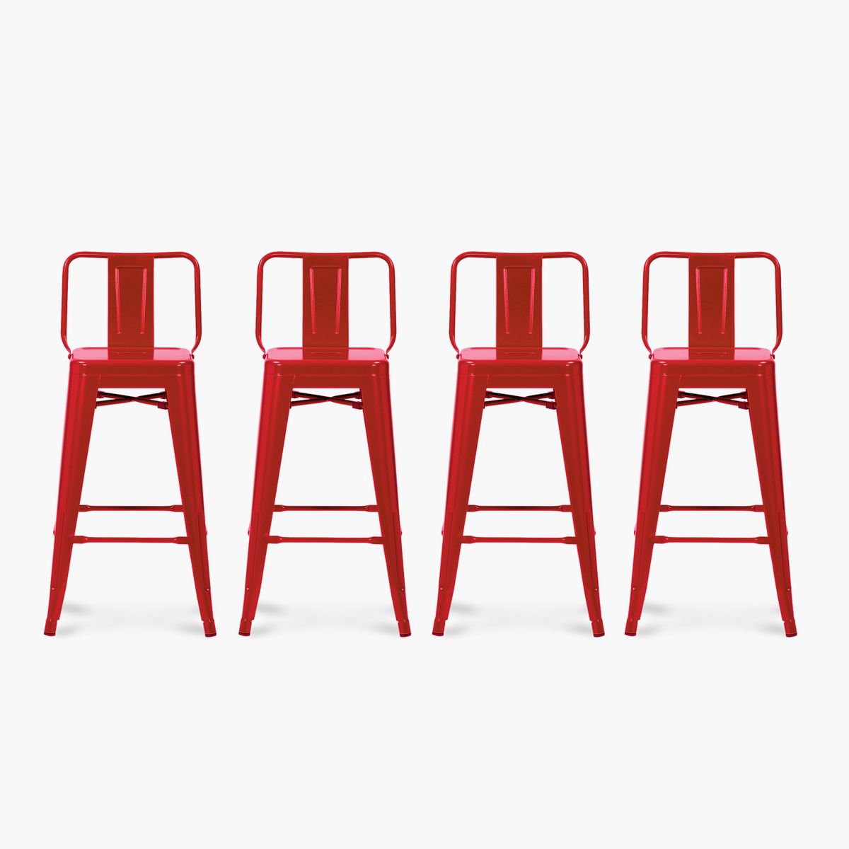 FORM DESIGN - Pack 4 Taburetes Tolix con respaldo Tolix 67 Rojo Form