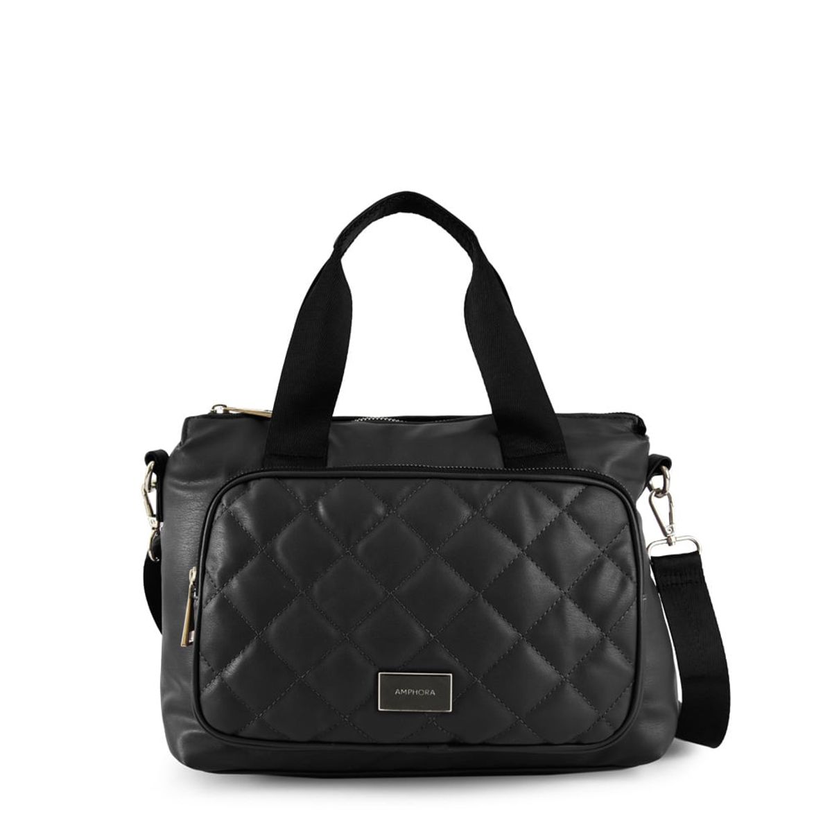 AMPHORA - Cartera Dos Asas Mediana Aurelia Negro