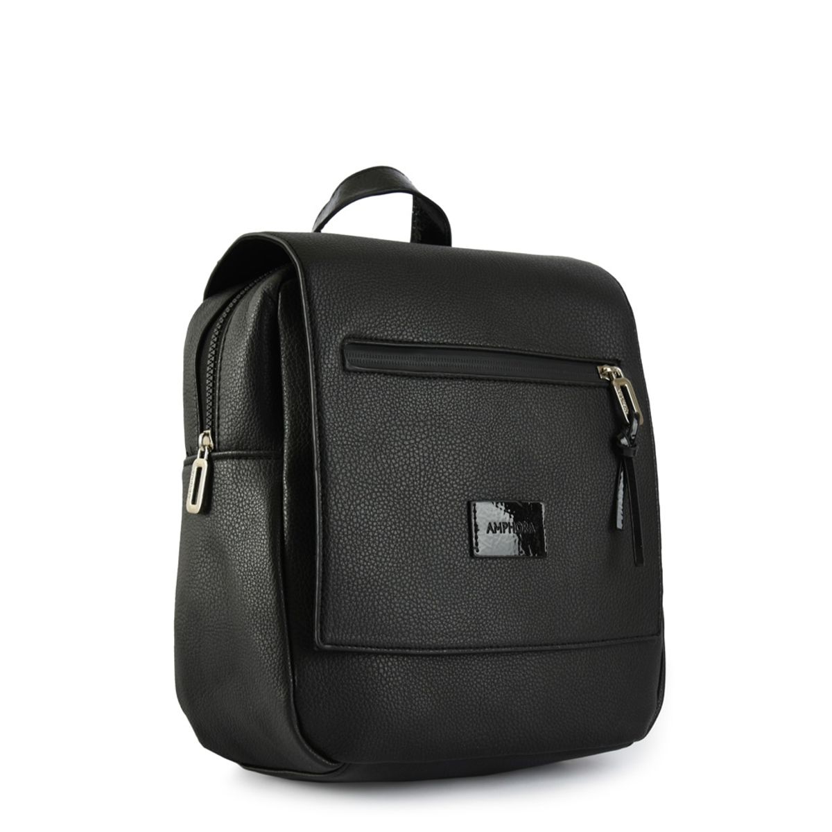 AMPHORA - Uyuni mochila con tapa mediana negro