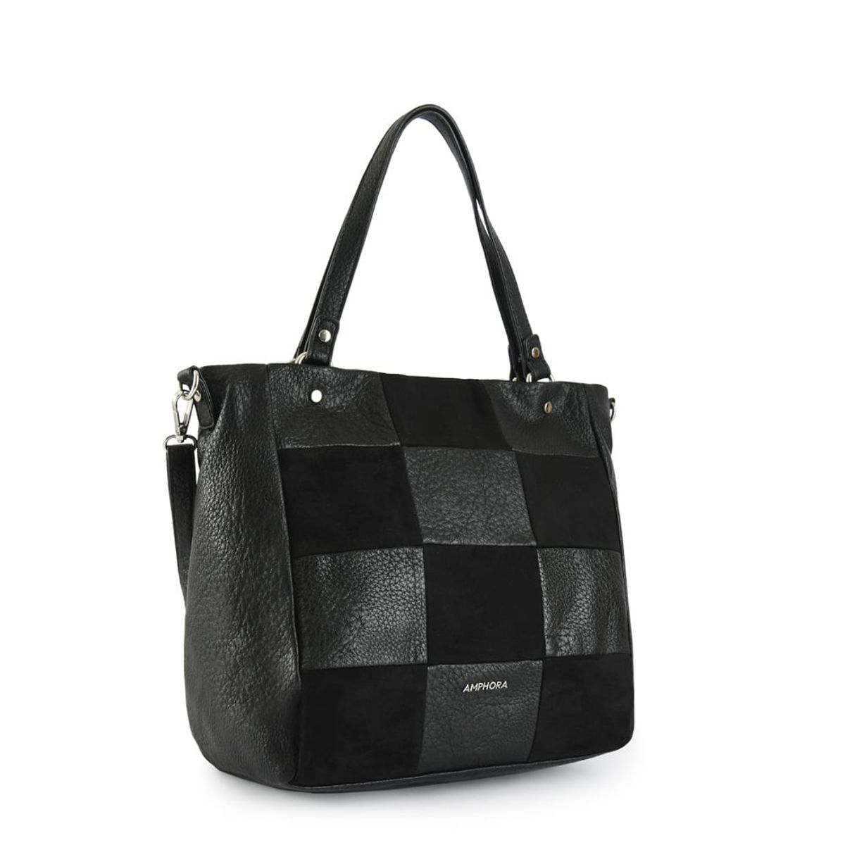 AMPHORA - Cartera Dos Asas Mediana Nelly Negro