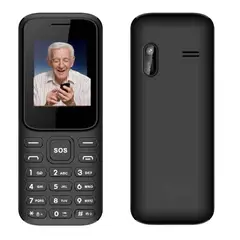 GENERICO - Celular Senior Adulto Mayor 3G Bluetooth SOS Negro