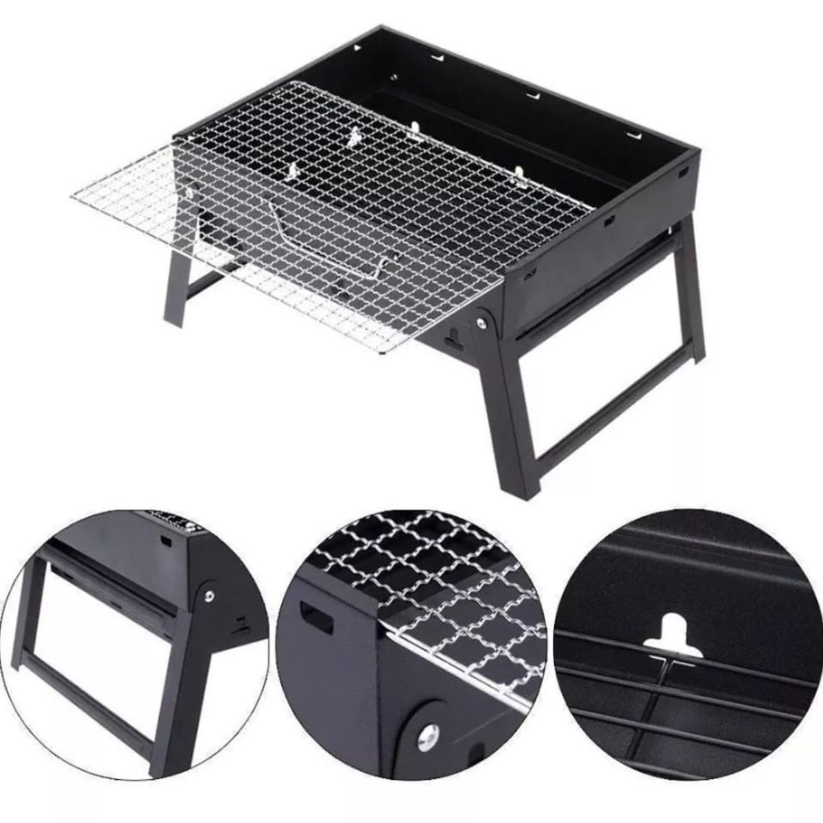 GENERICO - Parrilla Portatil Brasero Mesa Plegable asado 35x27x20