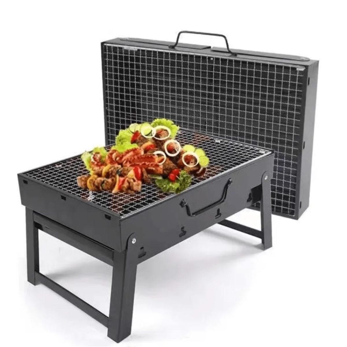 GENERICO - Parrilla Portatil Brasero Mesa Plegable asado