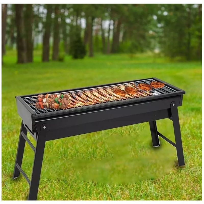 GENERICO - Parrilla Carbón Portátil Plegable Barbacoa Asados 60x22x32