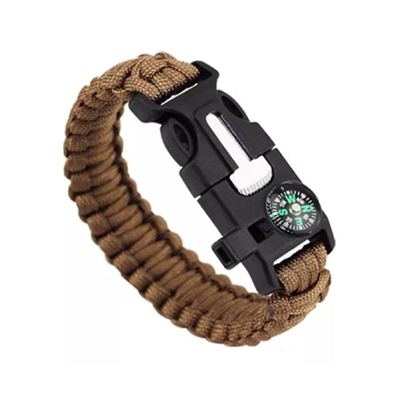 GENERICO - Pulsera Paracord Treking Y Escalada Supervivencia 5 En 1