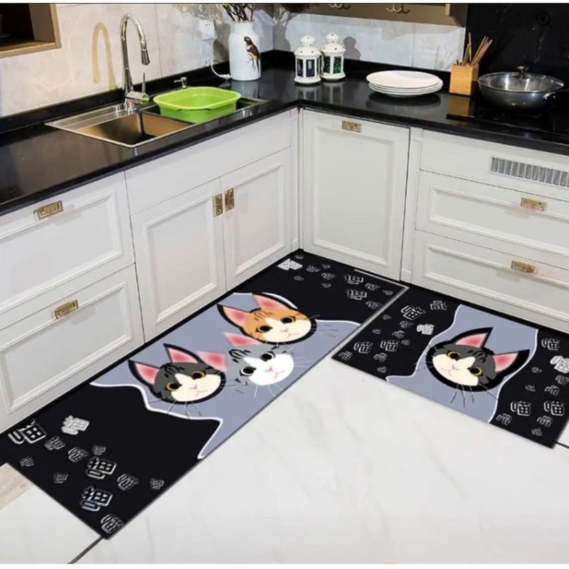 GENERICO - Alfombra De Cocina 2un Diseño Gatos