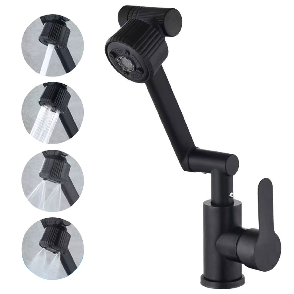 EVERSO - Grifo Monomando Lavamanos Giratorio 1080° Con 4 Modos De Agua