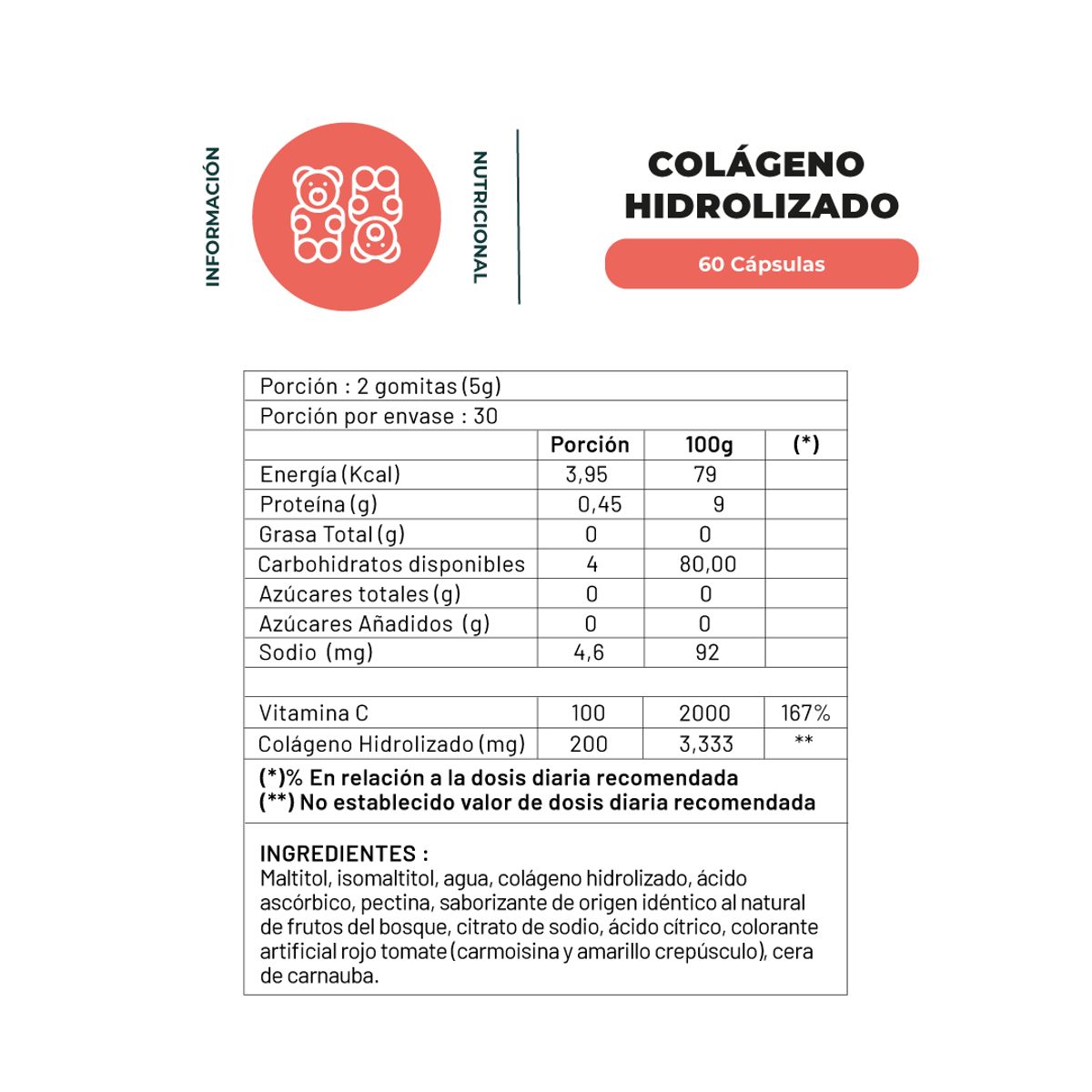 KARUNLIFE - Gomitas Colágeno Hidrolizado + Vitamina C 60 Un Karun Life