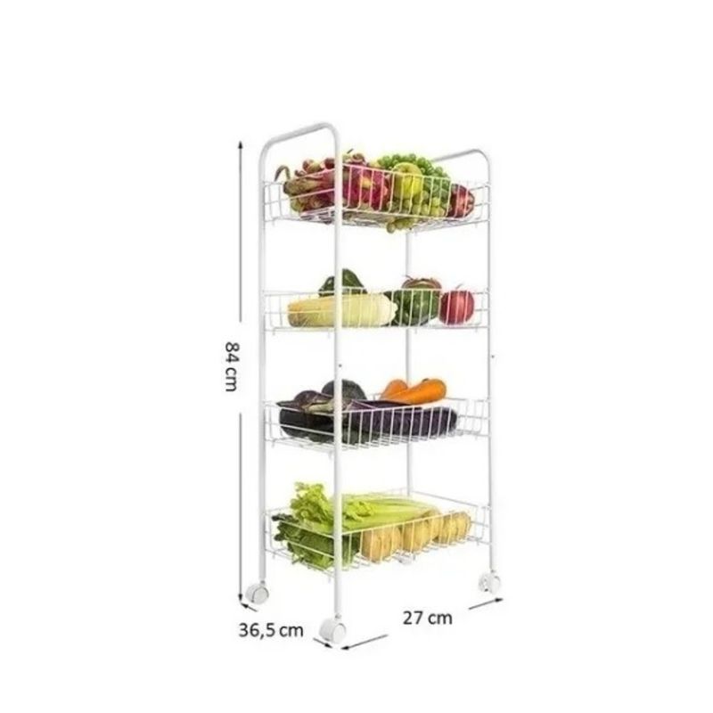 GENERICO - Organizador Frutero Estante Metal De Vegetales Multiuso 4 Niveles