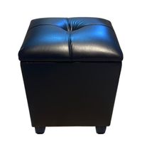 Pouf Baul Negro Eco Cuero 40x33x45Rimar