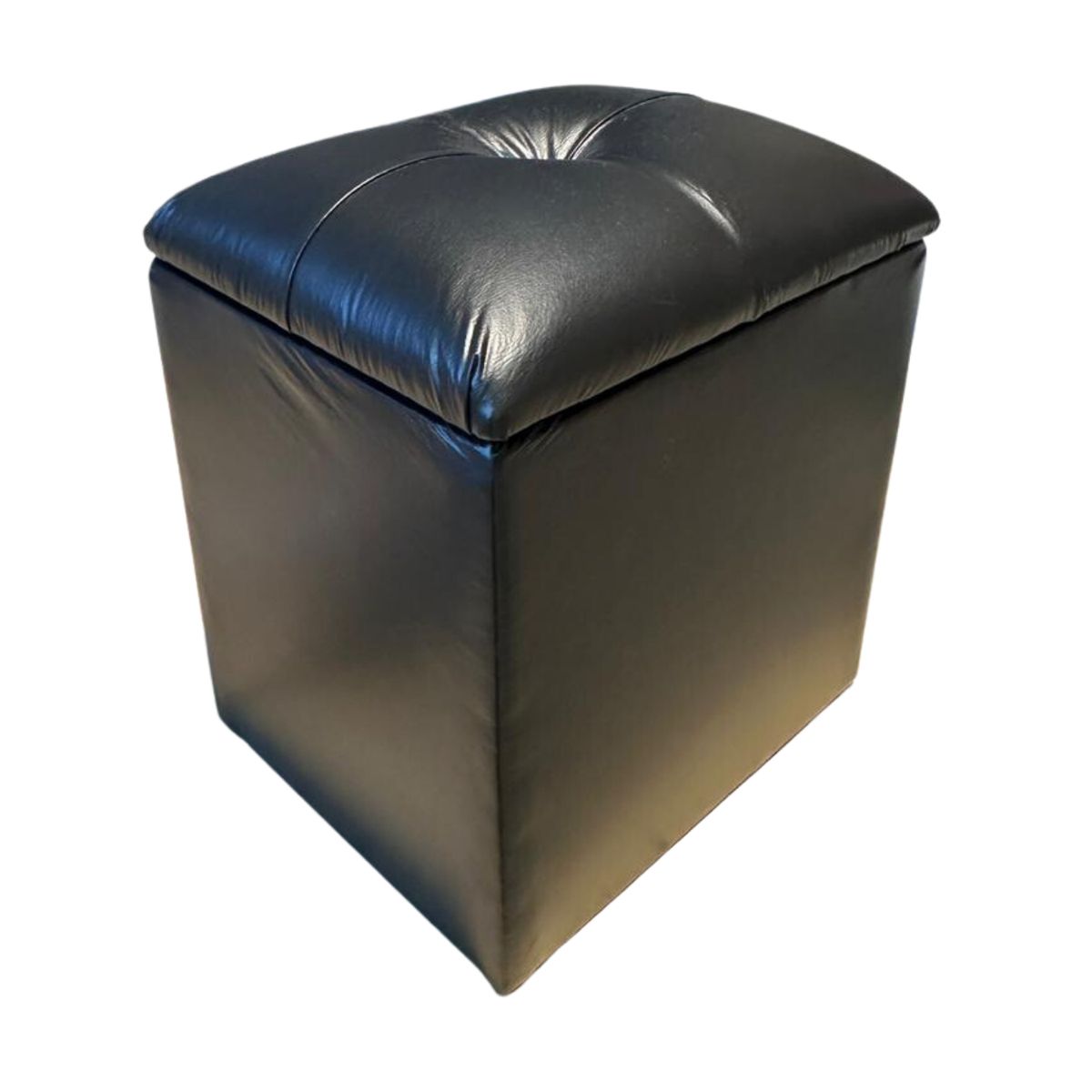 GENERICO - Pouf Baul Negro Eco Cuero 40x33x45Rimar