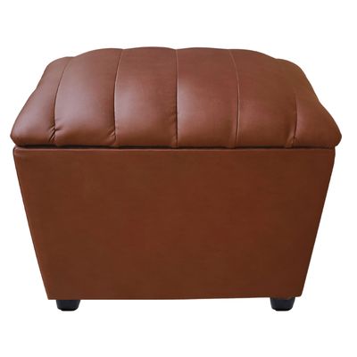 Imagen 2 del producto Banqueta Baul Tubular Cafe Eco Cuero 60x40x50 Rimar