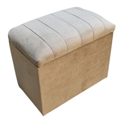 Imagen 2 del producto Banqueta Baul Tubular Beige Felpa 60x40x50x40 Rimar