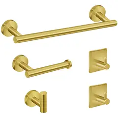 TIOZONEY - Juego De Accesorios Baño Toallero Ganchos Para Toallas-dorado