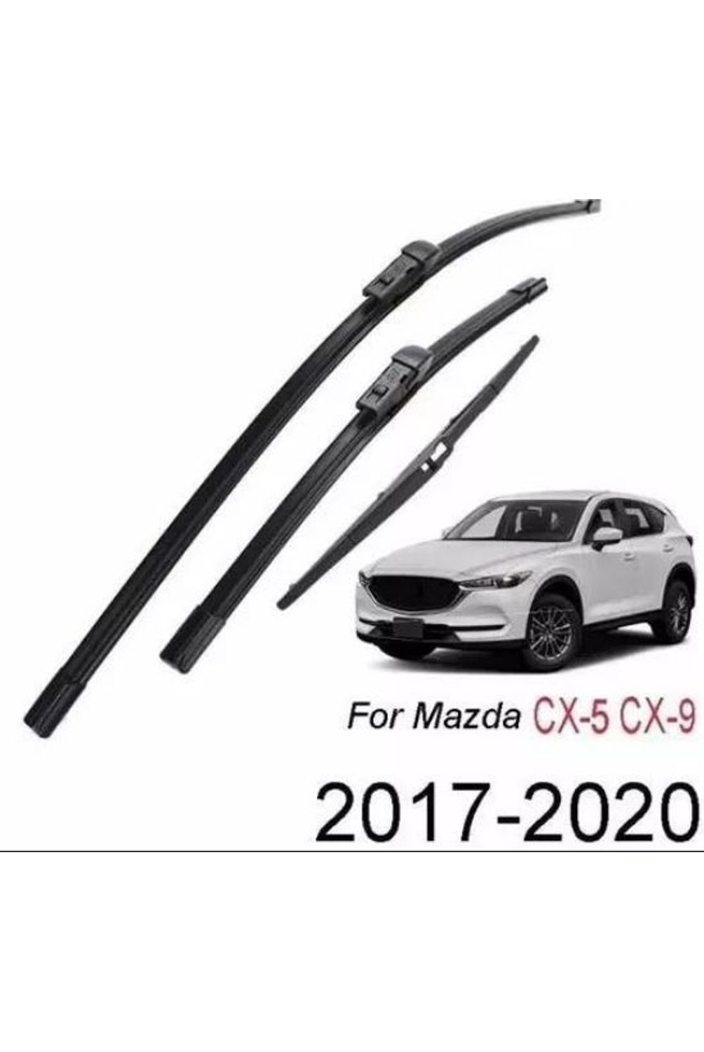 ZXBL Juego De Escobillas Limpiaparabrisas Delanteras Y Traseras Para Mazda CX-5 KF 2017-2024, 2 Delanteras 1 Trasera - Goma Resistente