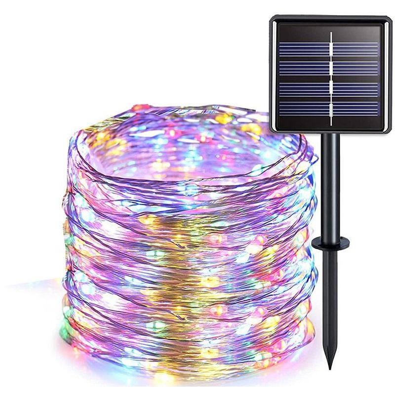 VATYERTY - Luces solares navideñas impermeables 8 modos 7M 50LED multi