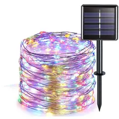 VATYERTY - Luces solares navideñas impermeables 8 modos 7M 50LED multi