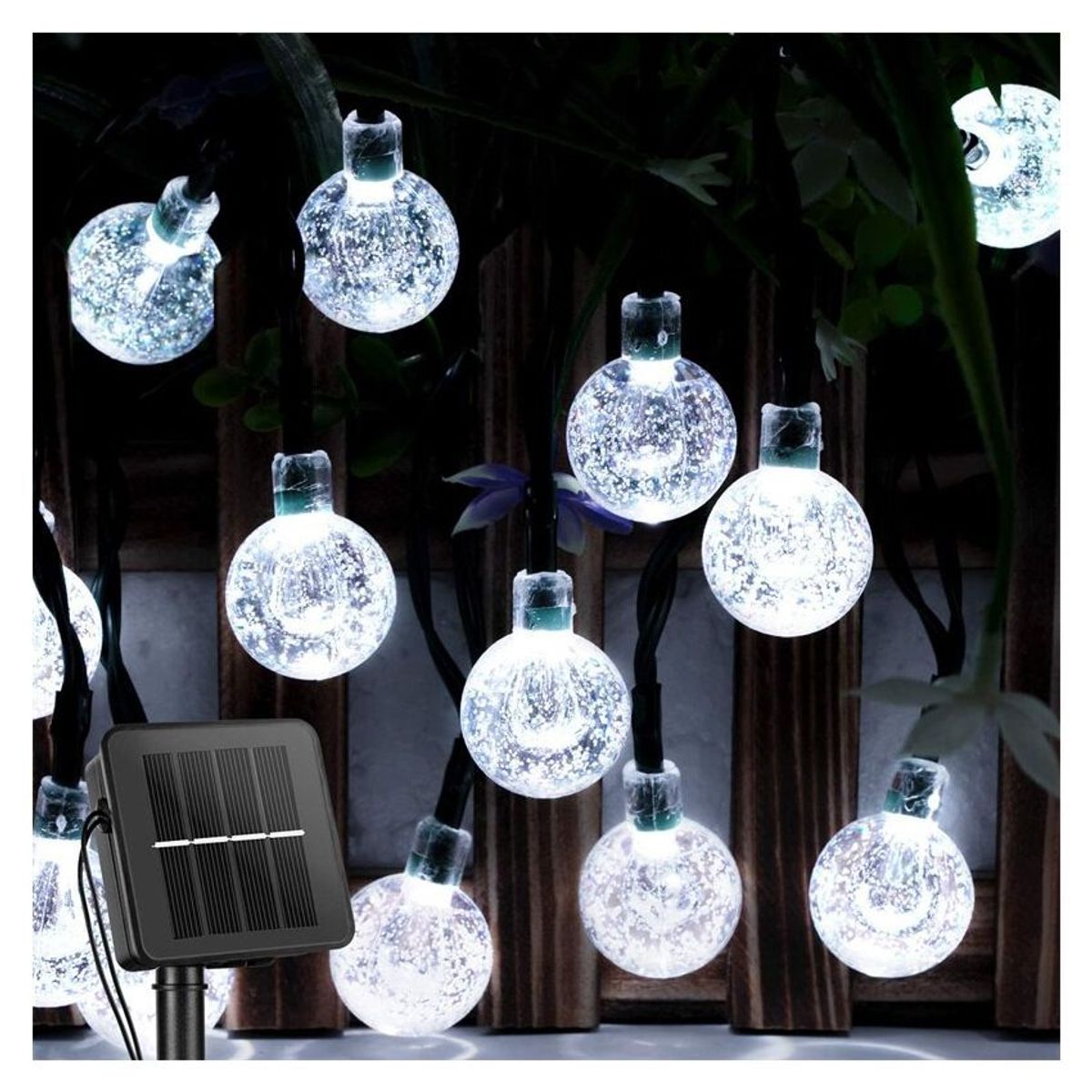 VATYERTY - Guirnalda de luces solares para exteriores  5M 20LEDS con 8 modos