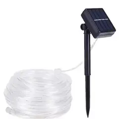 VATYERTY - Guirnalda de luces LED solares para exteriores 7M 50LED Blanco cálido