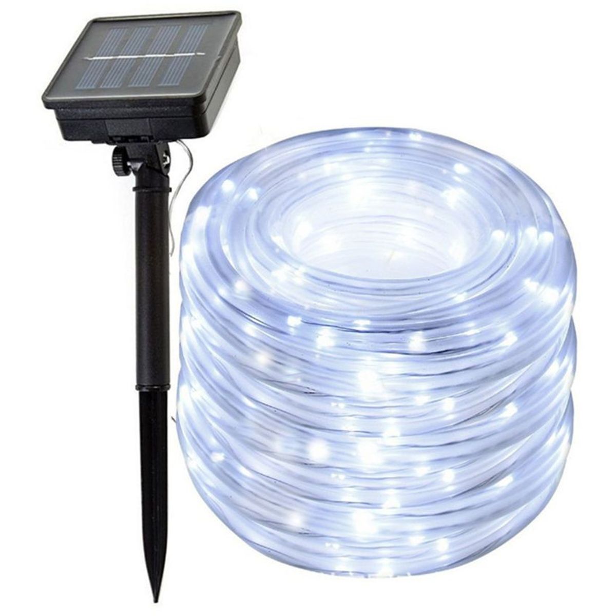 VATYERTY - Guirnalda de luces LED solares para exteriores 7M 50LED  Blanco