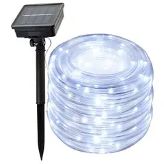 VATYERTY - Guirnalda de luces LED solares para exteriores 7M 50LED Blanco