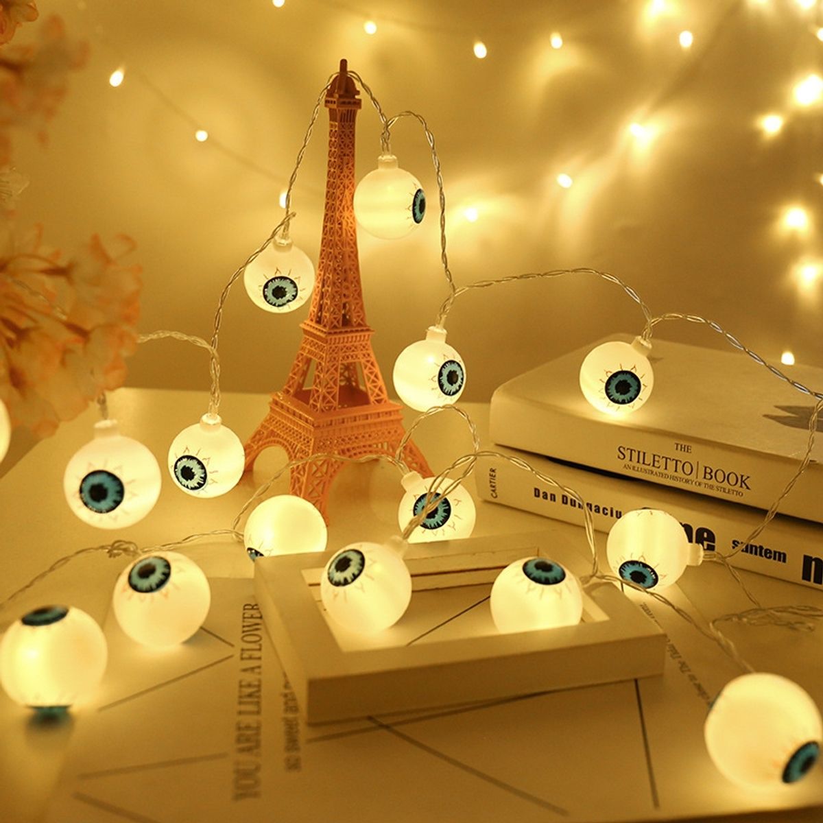 VATYERTY - Cadena de luz Led para decoración de Halloween 1.5M 10LED Blanco