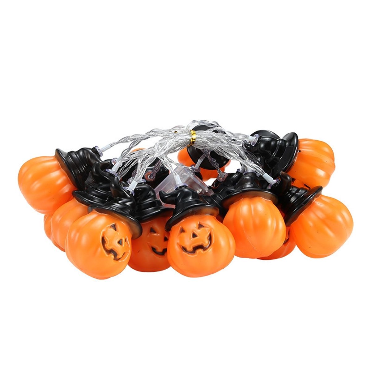 VATYERTY - Luces de calabaza de Halloween linternas de 10 LED 1.5M Blanco cálido