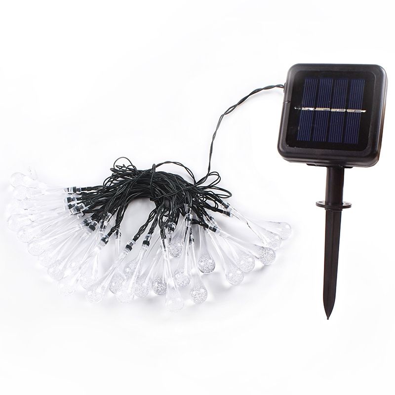 VATYERTY - Cadena de luces solares para exteriores 5M 20LED Blanco cálido