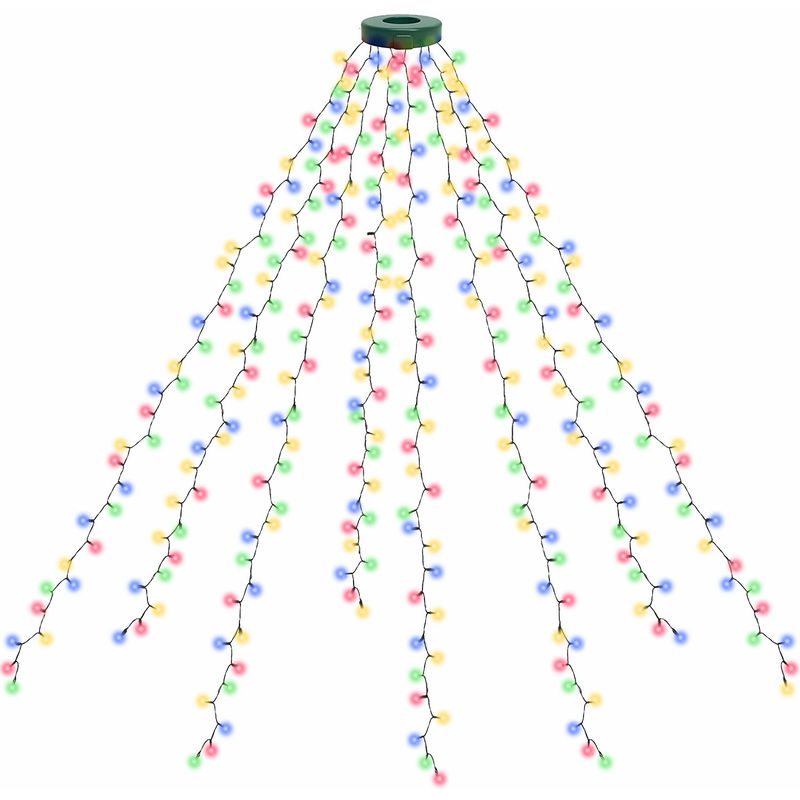 VATYERTY - Navidad 280 luces LED 8 hebras de luces de árbol de cascada 2M Multi