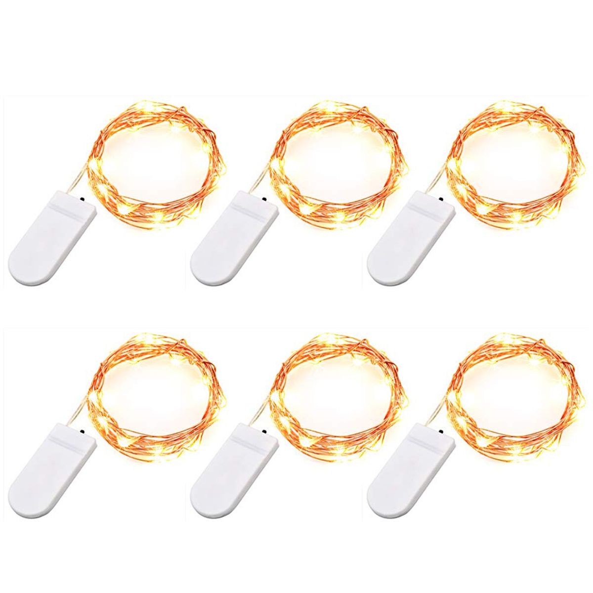 VATYERTY - 6PCS Luces de hadas 2 Meter de alambre de cobre con 20 LED Púrpura