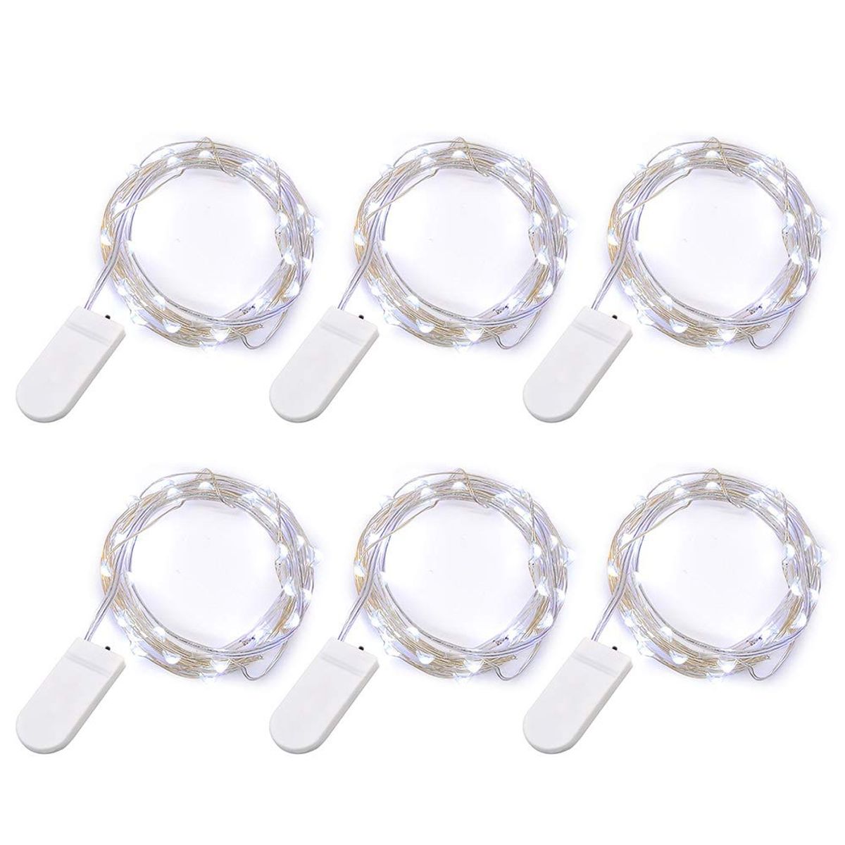 VATYERTY - 6PCS Luces de hadas 2 Meter de alambre de cobre con 20 LED Púrpura