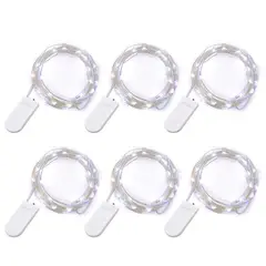 VATYERTY - 6PCS Luces de hadas 2 Meter de alambre de cobre con 20 LED Púrpura