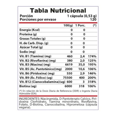 Imagen 2 del producto COMPLEJO B VITTA B-COMPLEX 120 CAPSULAS –