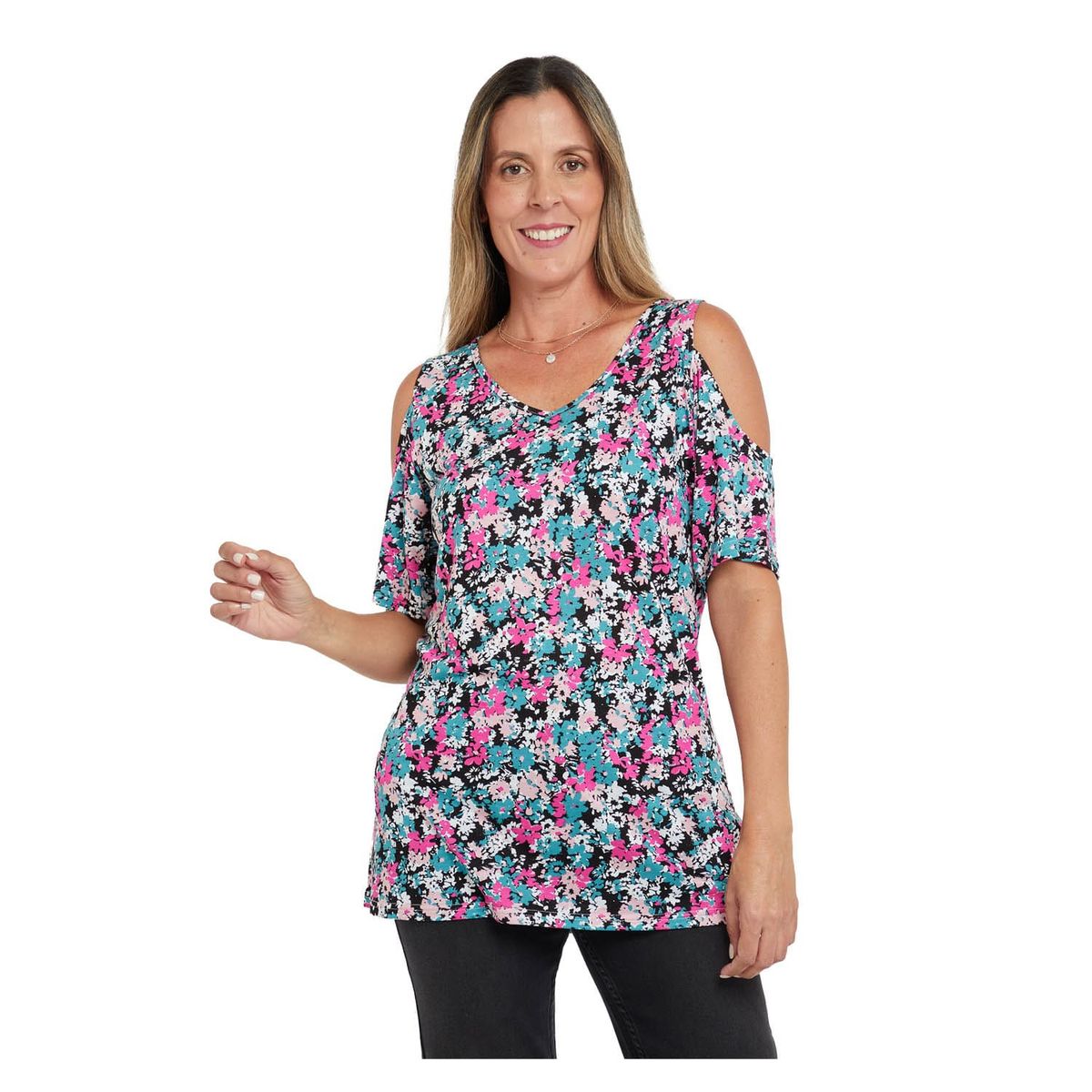 FASHION'S PARK - Polera Mujer Corte Hombro Full Rapport Negro Fashion's Park
