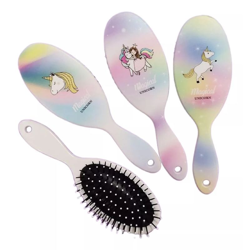 GENERICO - cepillo de pelo ovalado para niña diseño unicornio