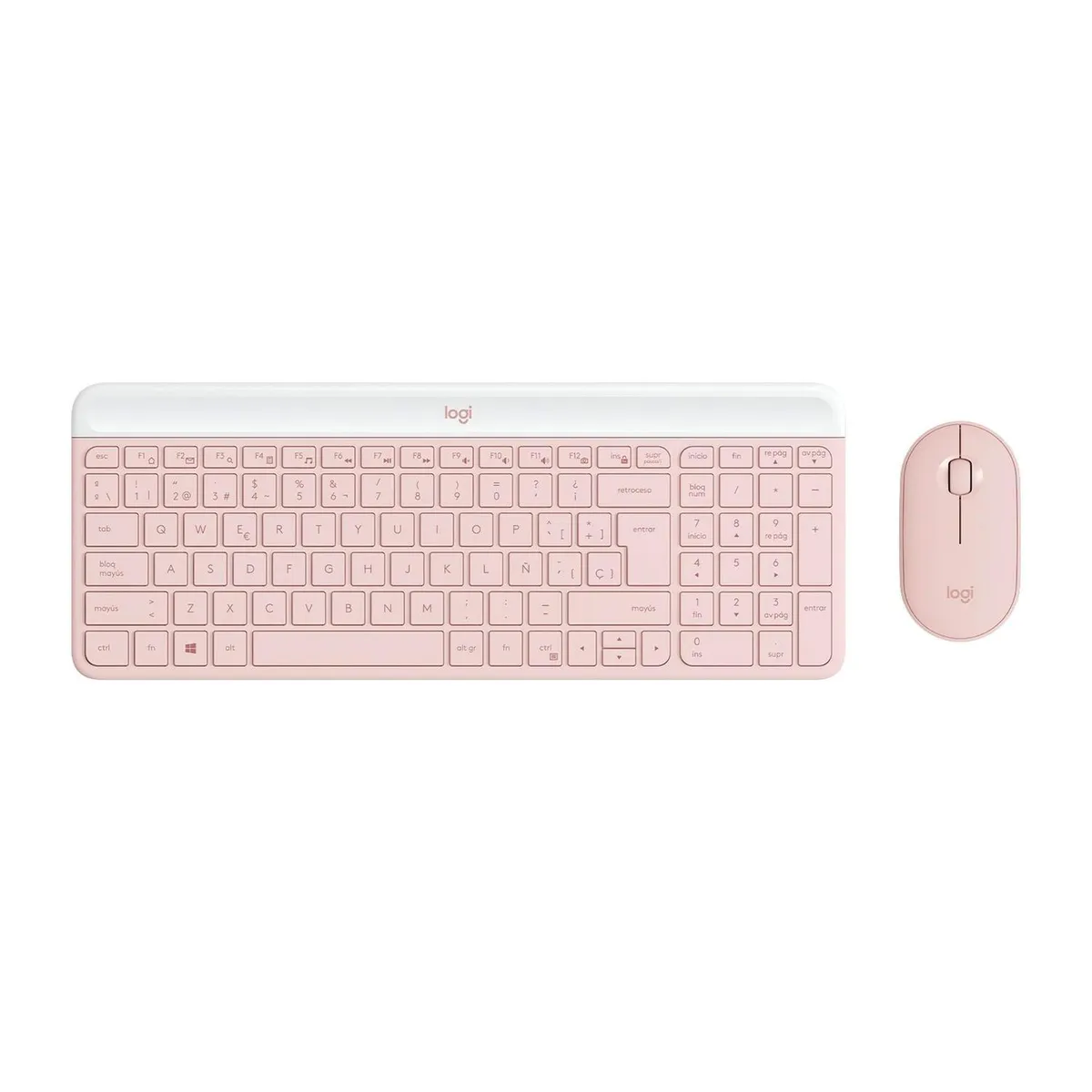 LOGITECH - Combo de Teclado y Mouse MK470 Slim Combo inalámbrico Rosa