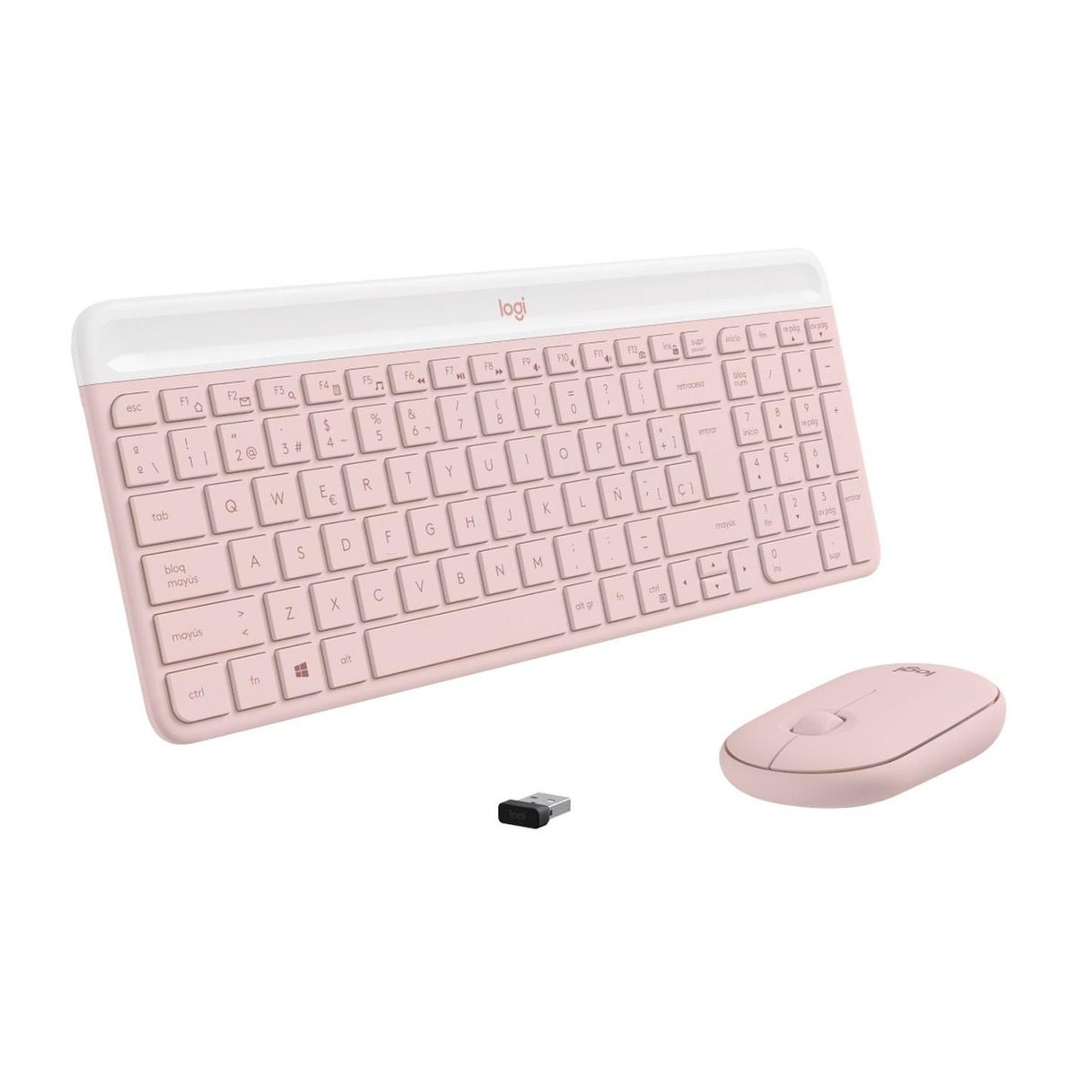 LOGITECH - Combo de Teclado y Mouse MK470 Slim Combo inalámbrico Rosa