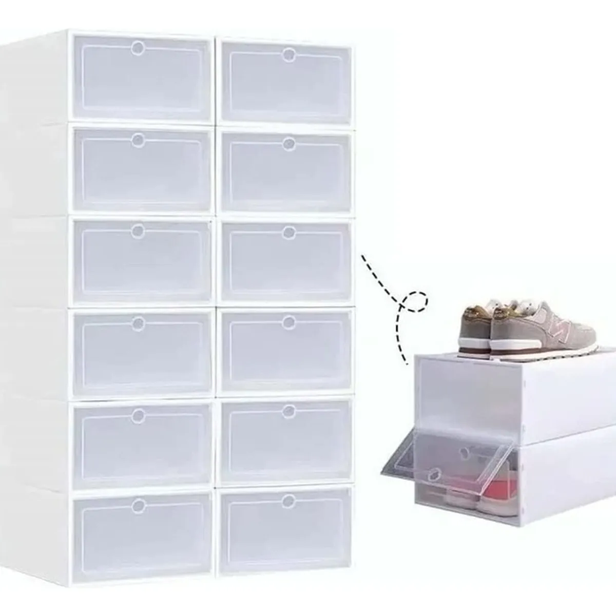 U BUY - Cajas Organizadoras Apilables Para Zapatos 12 Piezas Blanca