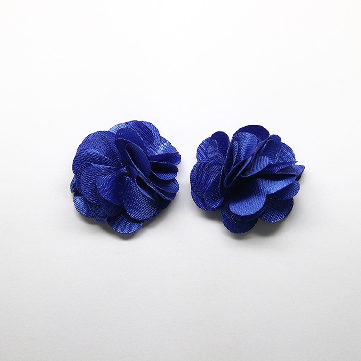 GENERICO - Aros Pendientes Flor Tela Azul