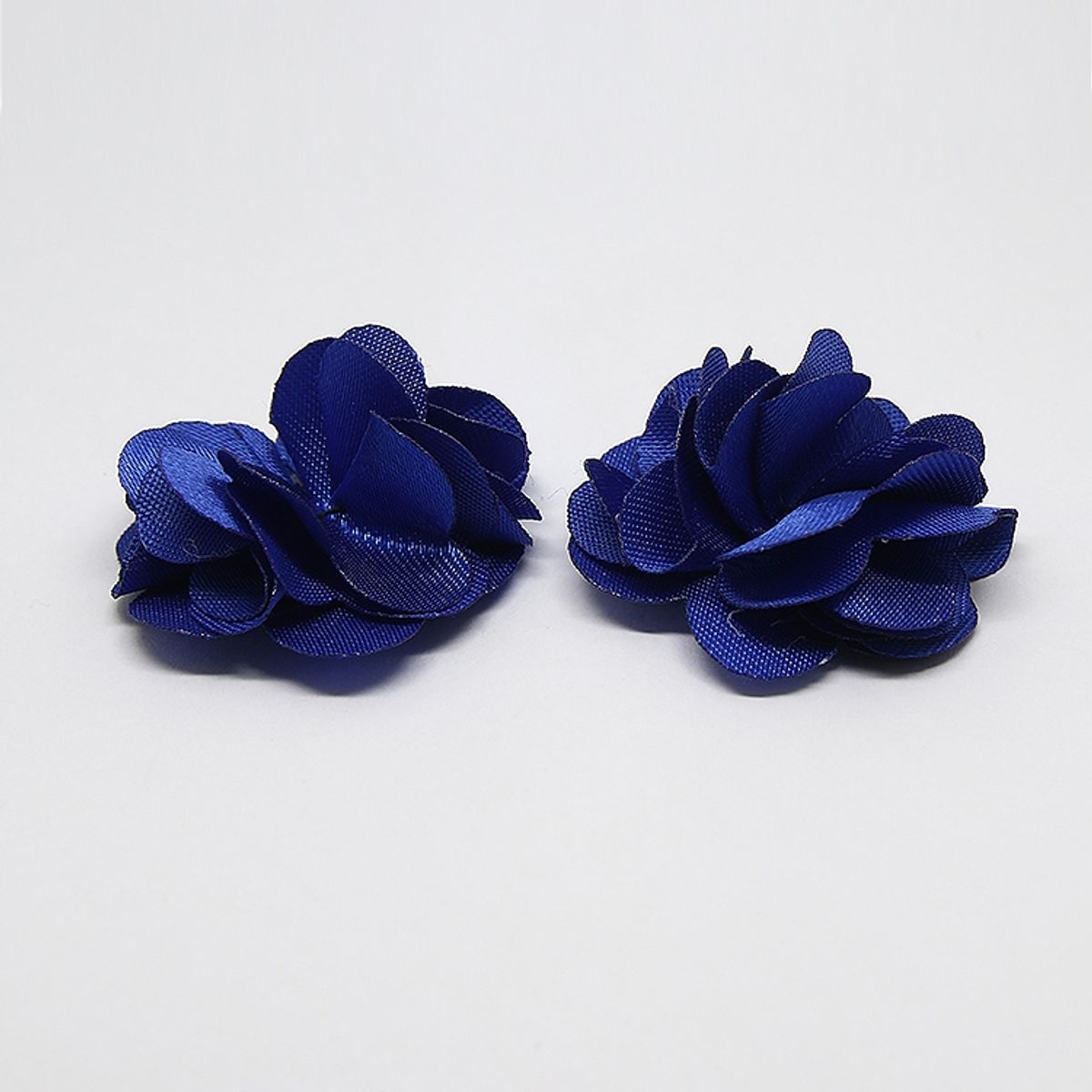 GENERICO - Aros Pendientes Flor Tela Azul