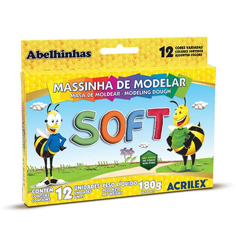 GENERICO - MASA DE MODELAR SOFT 12 COLORES 180 GRS