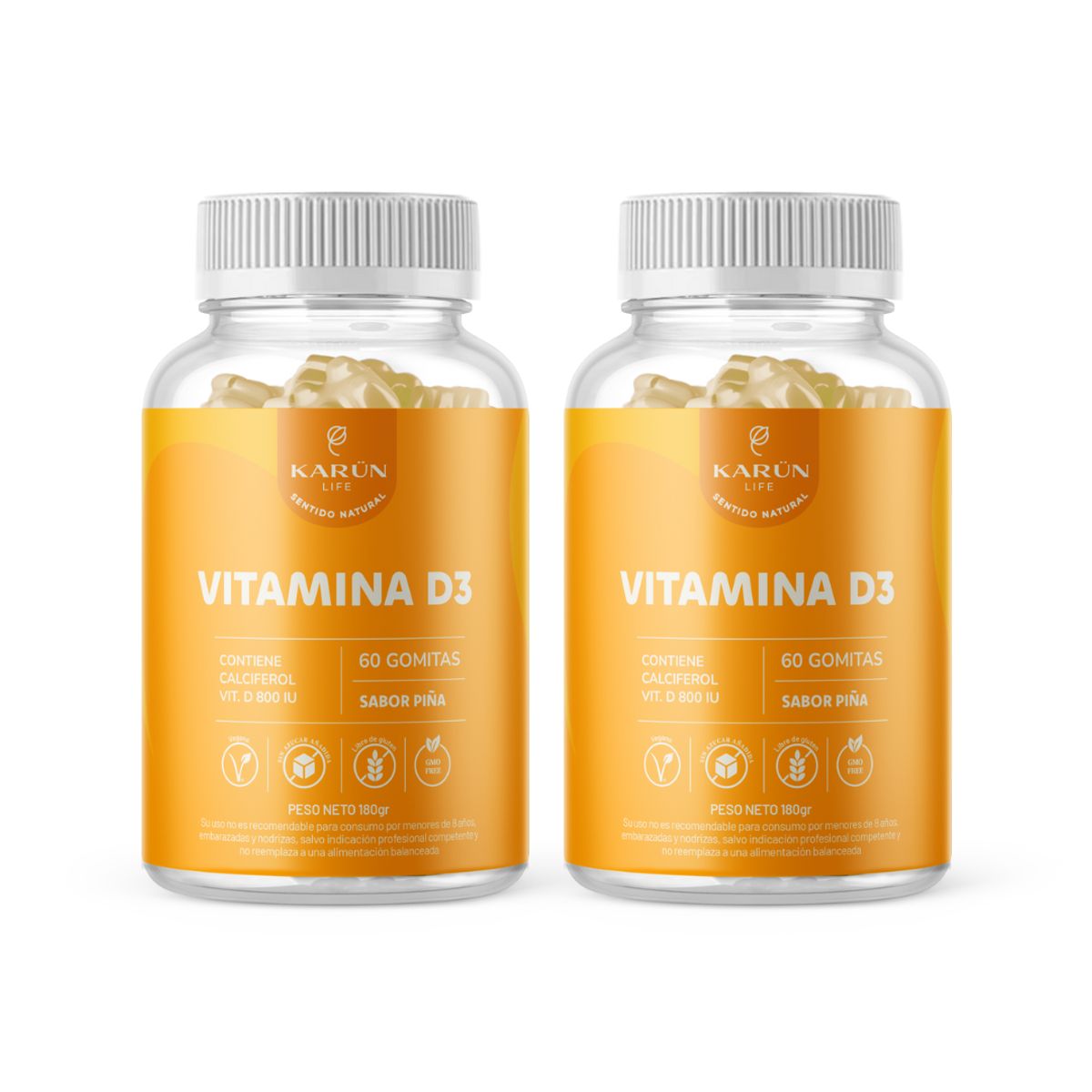 KARUNLIFE - Pack x2 Gomitas Vitamina D3 800 UI 120 Un Karun Life
