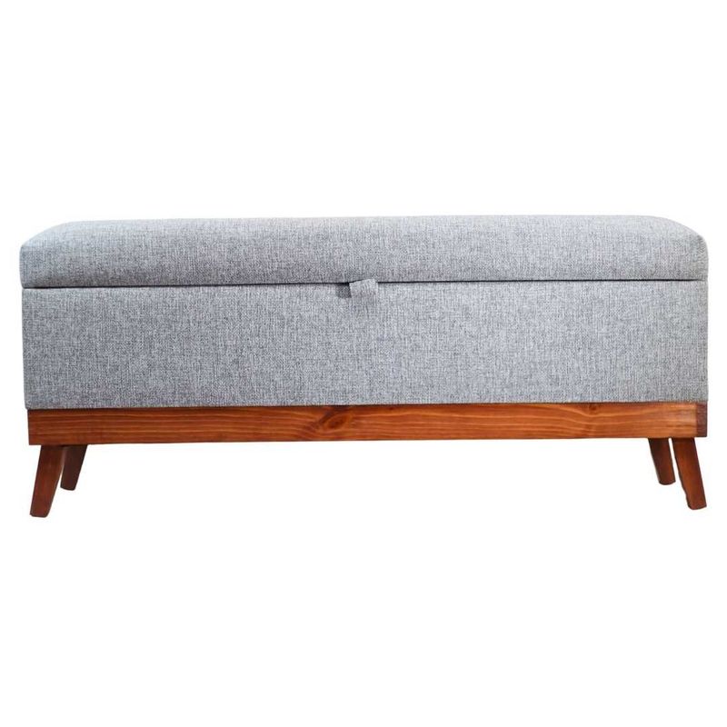 GENERICO - Banqueta con Baúl Incy Gris Omega 120x40x50 cm Máxima Design
