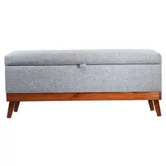 GENERICO - Banqueta con Baúl Incy Gris Omega 120x40x50 cm Máxima Design