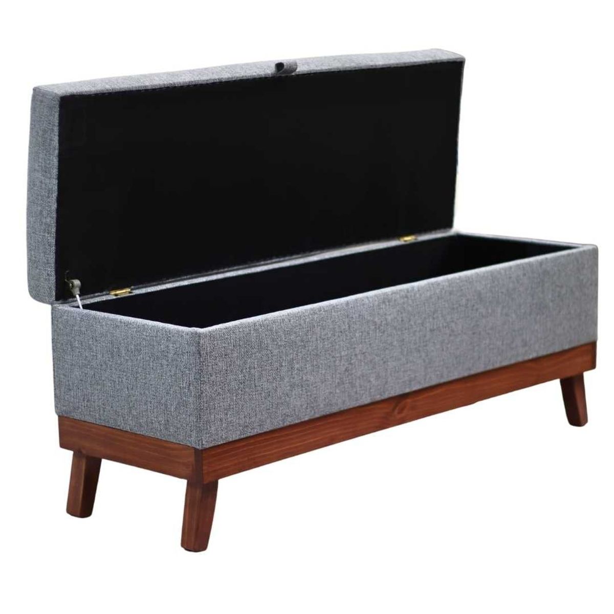 GENERICO - Banqueta con Baúl Incy Gris Omega 120x40x50 cm Máxima Design