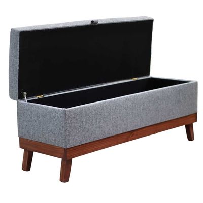 Imagen 2 del producto Banqueta con Baúl Incy Gris Omega 120x40x50 cm Máxima Design