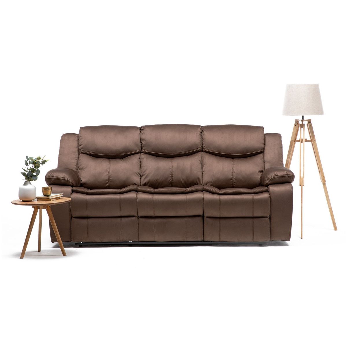 VYS SPA - SOFA RECLINABLE ELECTRA RELAX BROWN AUTOMATICO 3 CUERPOS + PUERTO USB