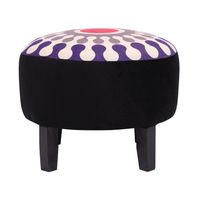 Pouf Jack Lotto Negro Estampado 48x48x40 cm Máxima Design